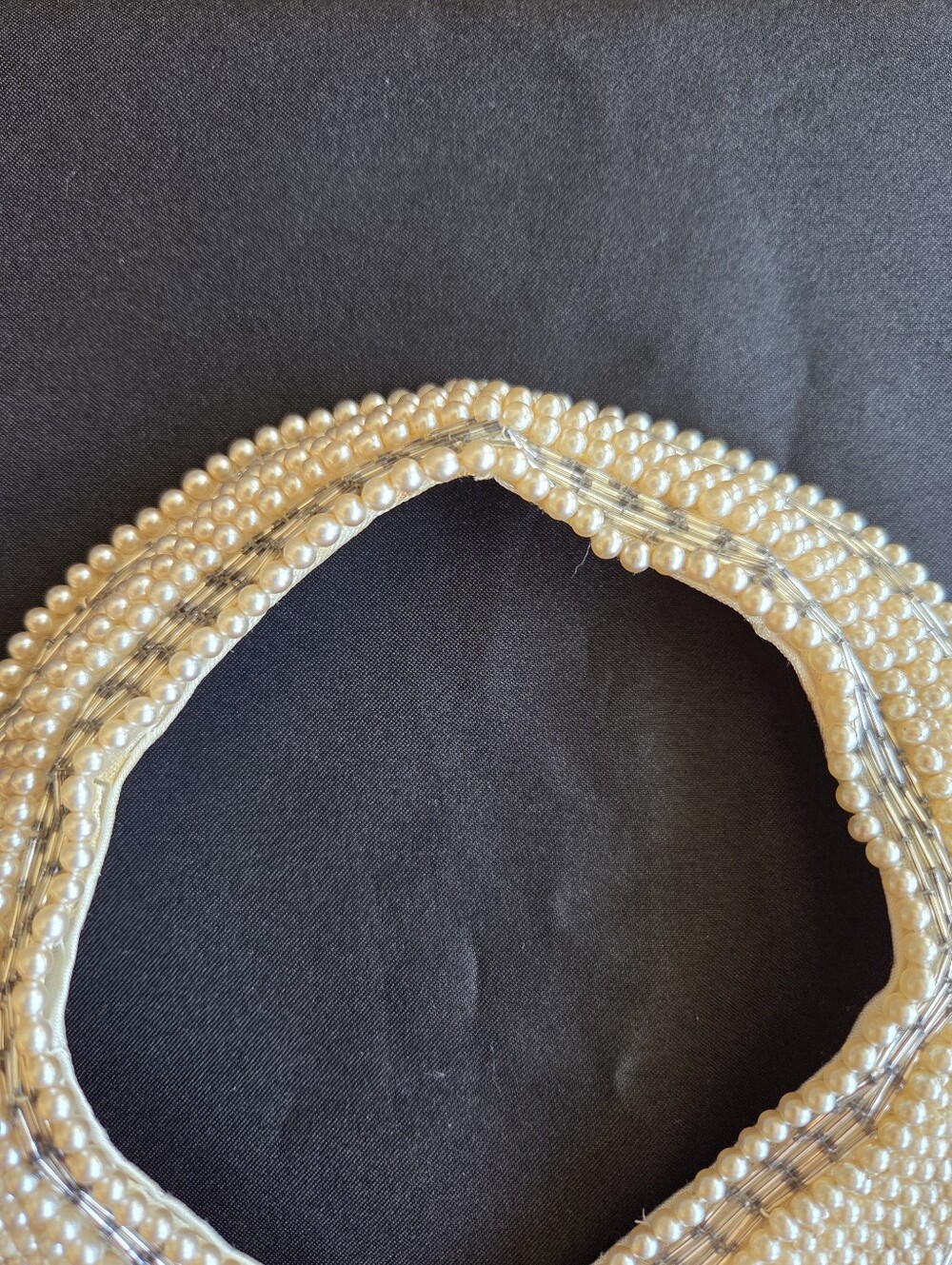 Vintage Faux Pearl Beaded Decorative Dress Shirt Collar - Picture 4 of 11